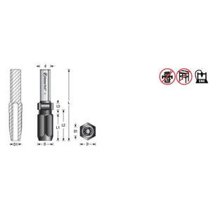 47641 - 1/2 Inch Shank CNC Extension Adapter for 1/2 Inch Shank Router Bits