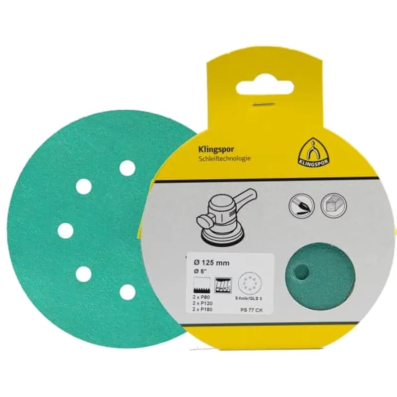 5" x 8 Hole - Velcro Hook & Loop Sanding Discs