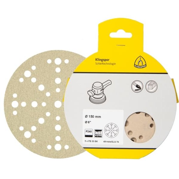 6" x 49 Hole - Velcro Hook & Loop Sanding Discs
