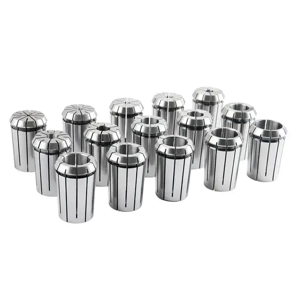 R8-OZ25 Collet Set 15 Pc/Sets , w/ 1 R8 Collet Chuck, and 1/8", 3/16", 1/4", 5/16", 3/8", 7/16", 1/2", 9/16", 5/8", 11/16", 3/4", 13/16", 7/8", 15/16" & 1" OZ25 Collets, 1 Spanner Wrench, 0223-0362