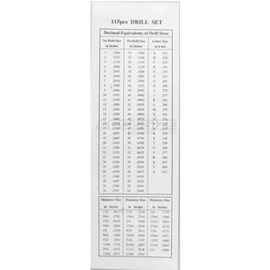 M35 HSS+5% Cobalt Premium 115 Pcs Drill Set 3-in-1, 135 deg split point, 1/16-1/2" + #1 to 60 + A to Z, Fully Ground