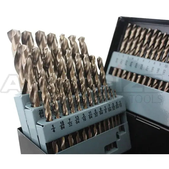 M35 HSS+5% Cobalt Premium 115 Pcs Drill Set 3-in-1, 135 deg split point, 1/16-1/2" + #1 to 60 + A to Z, Fully Ground