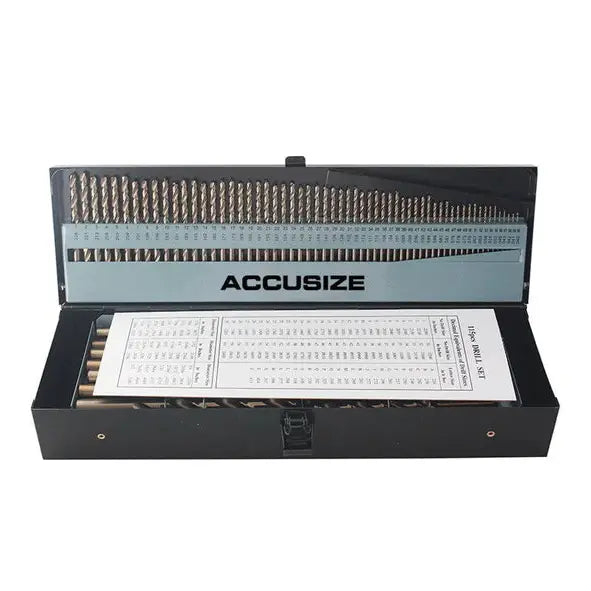 M35 HSS+5% Cobalt Premium 115 Pcs Drill Set 3-in-1, 135 deg split point, 1/16-1/2" + #1 to 60 + A to Z, Fully Ground