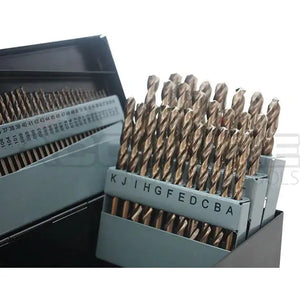 M35 HSS+5% Cobalt Premium 115 Pcs Drill Set 3-in-1, 135 deg split point, 1/16-1/2" + #1 to 60 + A to Z, Fully Ground