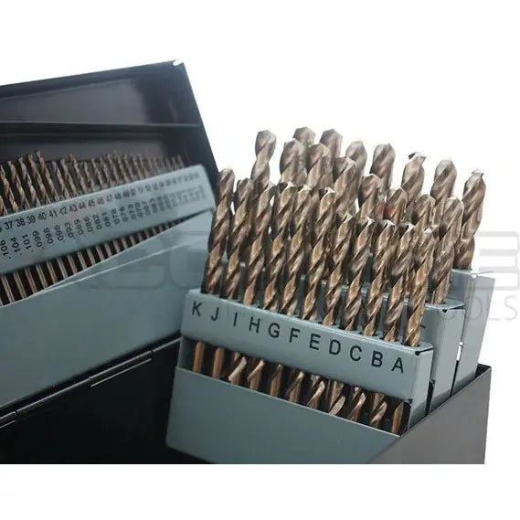 M35 HSS+5% Cobalt Premium 115 Pcs Drill Set 3-in-1, 135 deg split point, 1/16-1/2" + #1 to 60 + A to Z, Fully Ground
