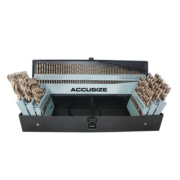 M35 HSS+5% Cobalt Premium 115 Pcs Drill Set 3-in-1, 135 deg split point, 1/16-1/2" + #1 to 60 + A to Z, Fully Ground
