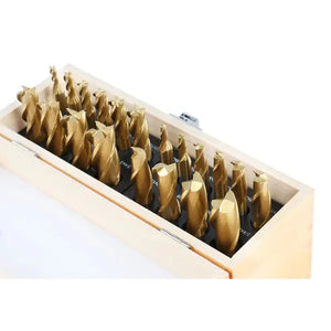 Accusize 1810-0100 - 20pc Tin Coated End Mill Set, Imperial