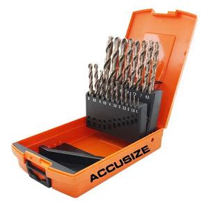 Accusize 3110-1119 - M35 HSS+5% Cobalt Metric Drill Set, 1 to 10mm by 0.5mm, 135 deg split point