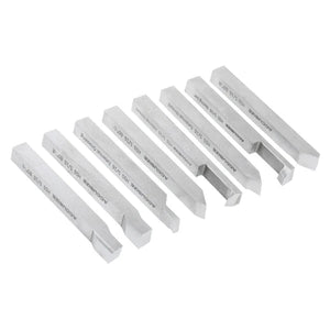 Accusize - 8 pcs H.S.S. Tool Bit Set, Pre-Ground for Turning & Facing Work, 1/4", 5/16", 3/8" & 1/2"