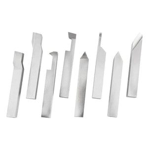 Accusize - 8 pcs H.S.S. Tool Bit Set, Pre-Ground for Turning & Facing Work, 1/4", 5/16", 3/8" & 1/2"