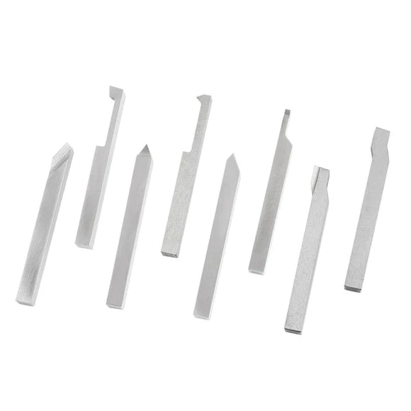 Accusize - 8 pcs H.S.S. Tool Bit Set, Pre-Ground for Turning & Facing Work, 1/4", 5/16", 3/8" & 1/2"