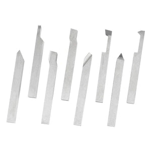 Accusize - 8 pcs H.S.S. Tool Bit Set, Pre-Ground for Turning & Facing Work, 1/4", 5/16", 3/8" & 1/2"