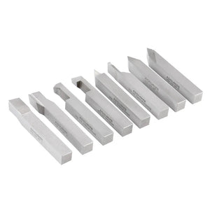 Accusize - 8 pcs H.S.S. Tool Bit Set, Pre-Ground for Turning & Facing Work, 1/4", 5/16", 3/8" & 1/2"