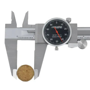 Accusize -Dial Caliper Black Face, White Scale, Red Needle, inch