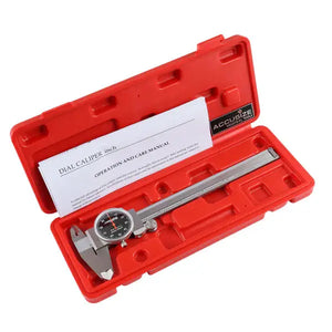 Accusize -Dial Caliper Black Face, White Scale, Red Needle, inch