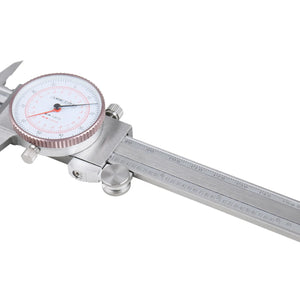 Dual Needle Precision Inch/Metric Dial Caliper, Stainless Steel 8"/200mm