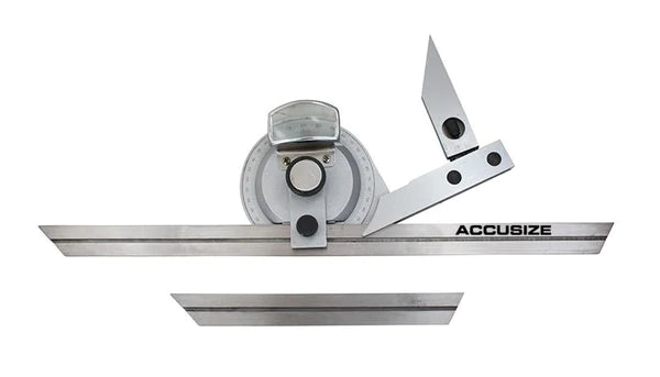 Accusize S855-C802 - Universal Dial and Bevel Protractors, 6" & 12" Blades