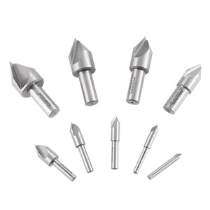 Accusize - Single Flute HSS Countersink Sets, 9 pcs/set