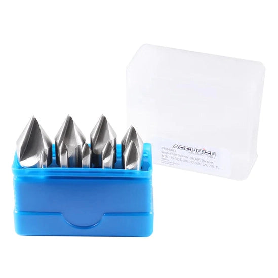 Accusize - Single Flute HSS Countersink Sets, 9 pcs/set