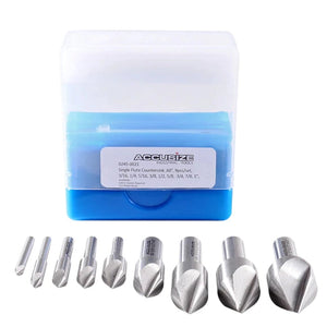Accusize - Single Flute HSS Countersink Sets, 9 pcs/set
