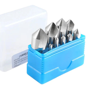 Accusize - Single Flute HSS Countersink Sets, 9 pcs/set