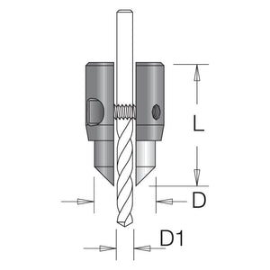 Dimar 202-CS - Adjustable Countersink/ Multi Diameter Countersink fits drills with Dia 1/8" 3.0mm to 9/32" 97.2mm