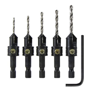 Dimar 40030 - 5 Pcs Snappy Countersink Set - 5/64", 3/32", 7/64", 1/8" and 9/64"