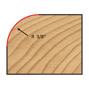 Dimar 912R4-10 - 1 3/8" Dia, Carbide Tipped, Matching Corner Round Bits, 2 Flutes, 1/4" Shank, 2 27/32" Length