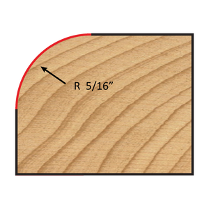 Dimar 912R4-8 - 1 1/4" Dia, Carbide Tipped, Matching Corner Round Bits, 2 Flutes, 1/4" Shank, 2 23/32" Length