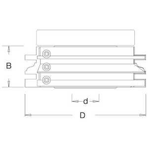 Dimar K142C-3B -120mm Dia, Carbide Inserts, Tongue & Groove Cutter, 40mm Cutting Length