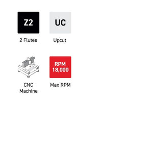 Dimar SC44 - 5/32" Dia, Solid Carbide, Spiral Bit for Man Made material, 2 Flute, Upcut, 5/8" Cutting Length, 1/4" Shank, 2 1/2" Length