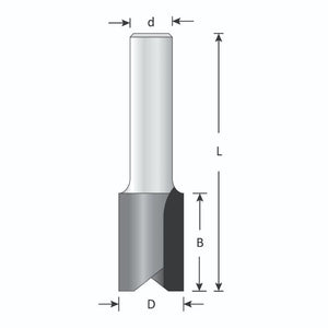 Dimar WP107S86 - 1/4" Dia, Carbide Tipped, Straight Bits, 2 Flutes, 1/2" Shank, 2 5/8" Length