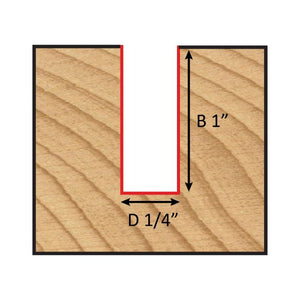 Dimar WP107S86 - 1/4" Dia, Carbide Tipped, Straight Bits, 2 Flutes, 1/2" Shank, 2 5/8" Length