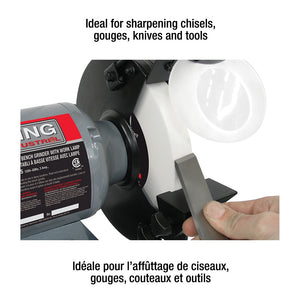 King KC-895LS - 8" LOW SPEED BENCH GRINDER WITH LIGHT