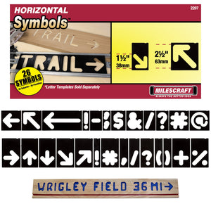 Milescraft 2207 1-1/2” AND 2-1/2” Horizontal Arrow and Symbol Templates
