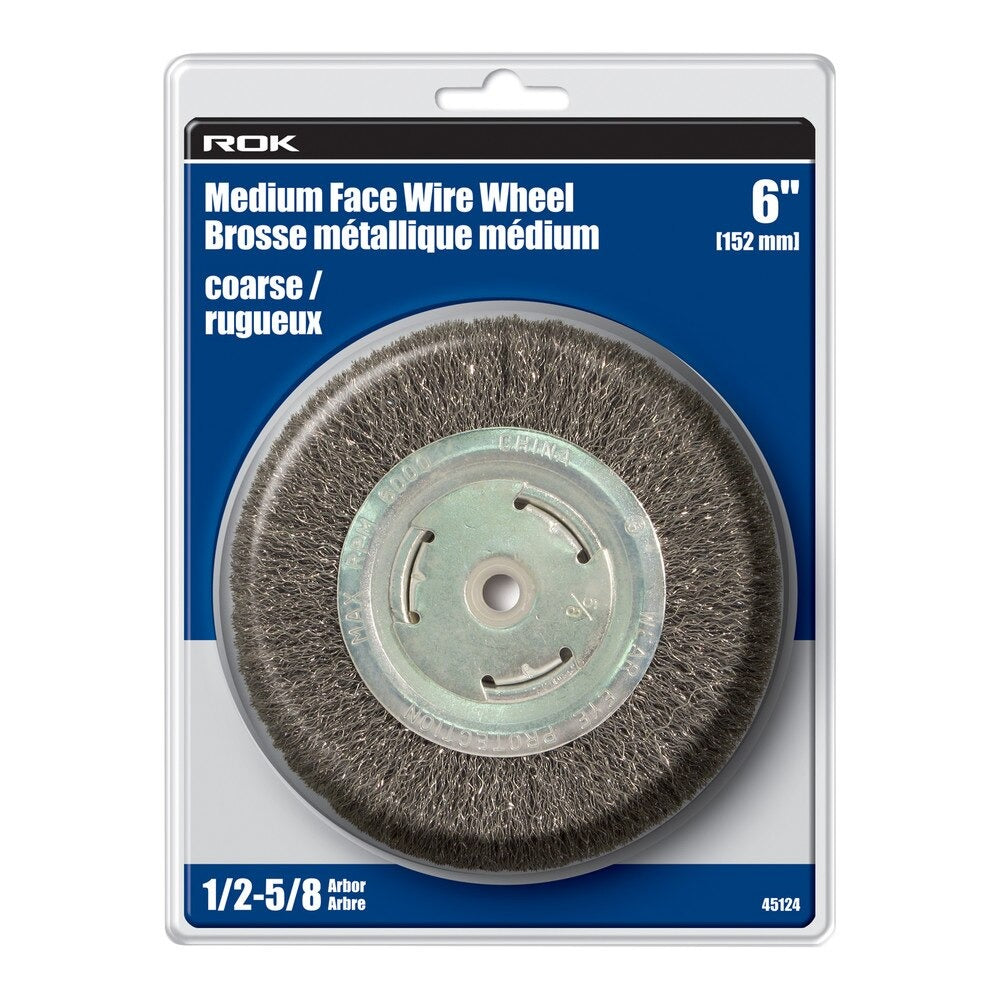 ROK 45124 6" Medium Face Wire Wheel - Coarse