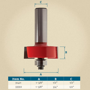 Rockler 37081 GRP18710 Freud Rabbeting Router Bits - 1/2" Shank
