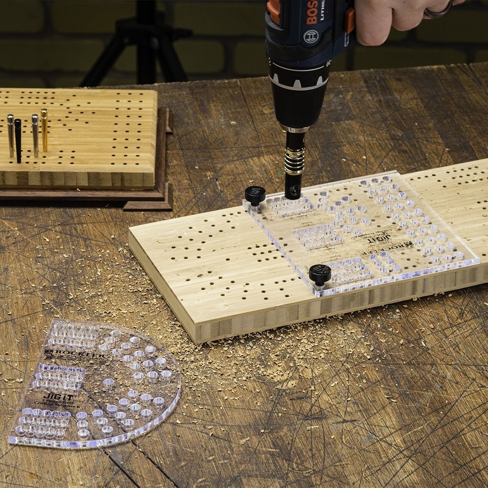 Rockler 51133 - Small Cribbage Board Templates, 3-Player, Curved Track
