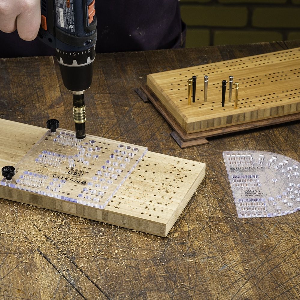 Rockler 51133 - Small Cribbage Board Templates, 3-Player, Curved Track