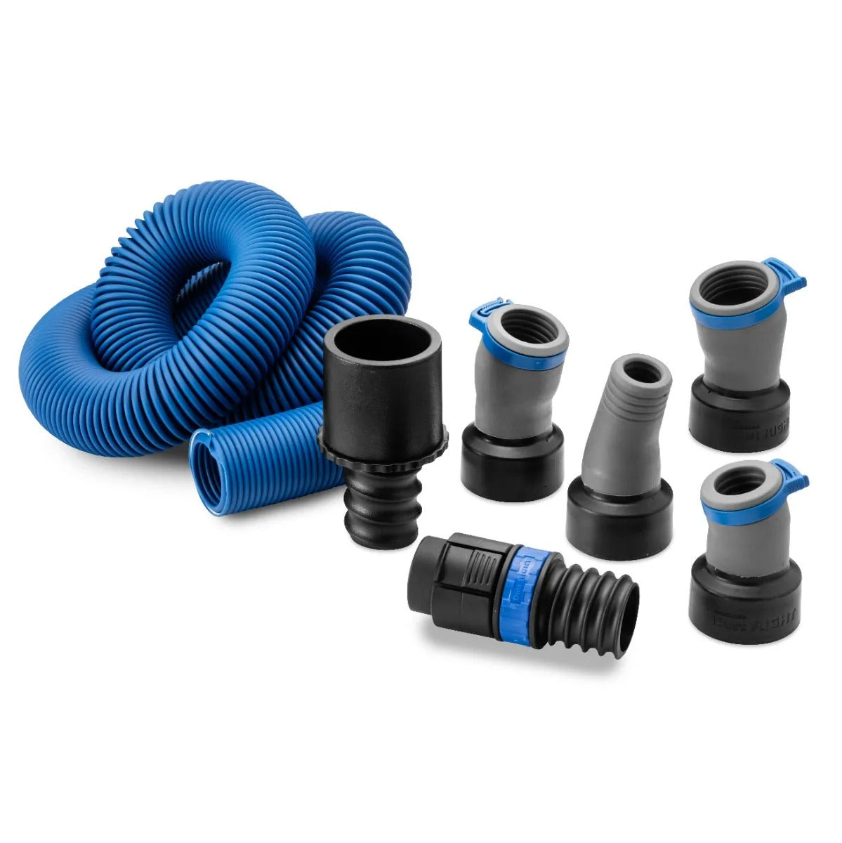 Rockler 68966 - Dust Right FlexiPort Power Tool Hose Kit with Click-Connect, 3' to 12' Expandable Hose