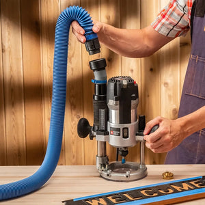 Rockler 68966 - Dust Right FlexiPort Power Tool Hose Kit with Click-Connect, 3' to 12' Expandable Hose