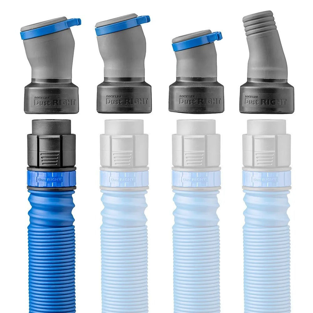 Rockler 68966 - Dust Right FlexiPort Power Tool Hose Kit with Click-Connect, 3' to 12' Expandable Hose