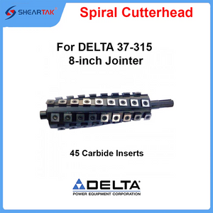 Sheartak S01063 Spiral Cutterhead DELTA 37-315 8-inch Jointer 45 Carbide Inserts