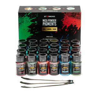 StarBond 24-Choices Mica Powder Creativity Set Red, Blue, Green , 10g bottles
