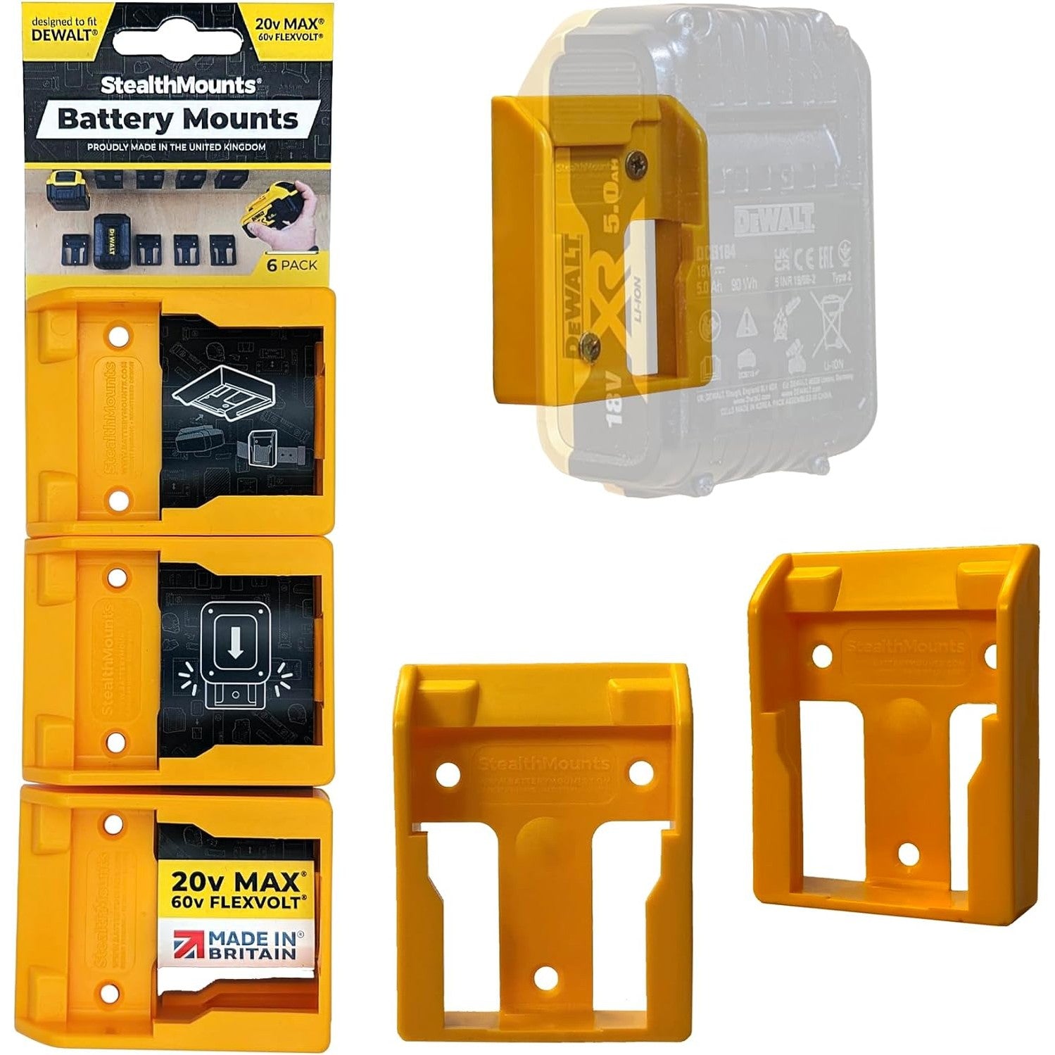 StealthMounts Battery Mounts For DeWalt 20v