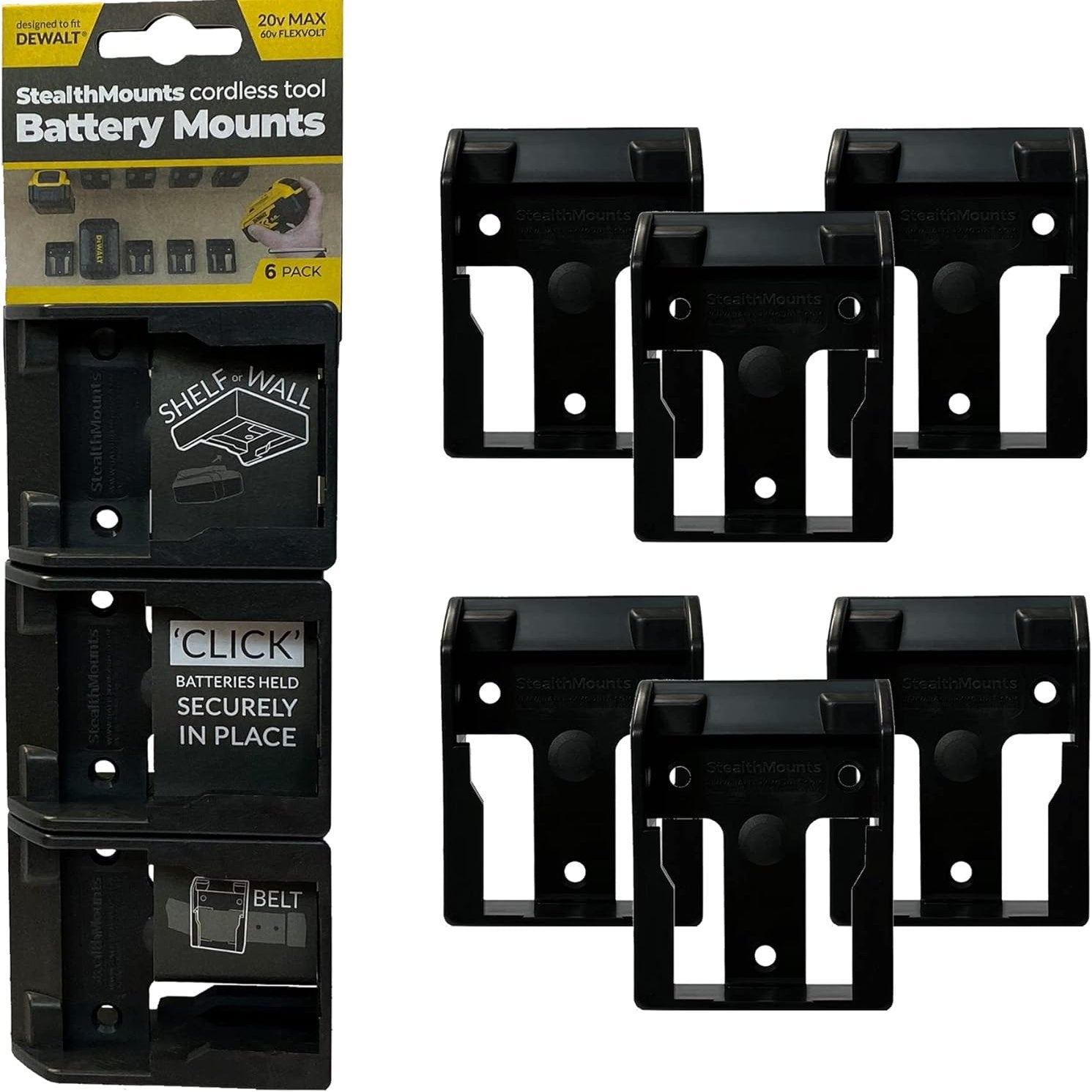 StealthMounts Battery Mounts For DeWalt 20v