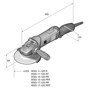 WSG 11-125 R ErgoGrip Rat-tail Grinder 5 in. 1100W