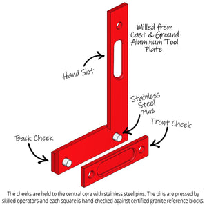 Woodpeckers 1281 Precision Woodworking Square - 12" X 8"