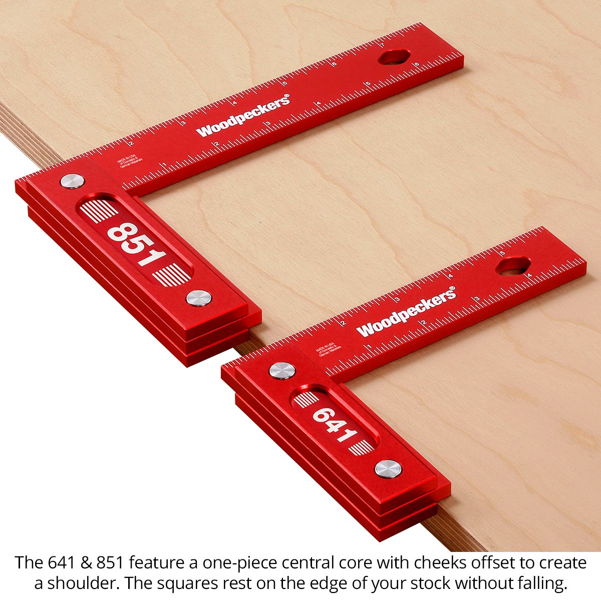 Woodpeckers 641 and 851 Precision Woodworking Squares
