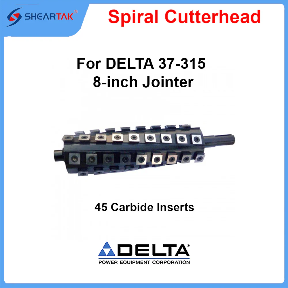 Sheartak S01063 Spiral Cutterhead DELTA 37-315 8-inch Jointer 45 Carbide Inserts
